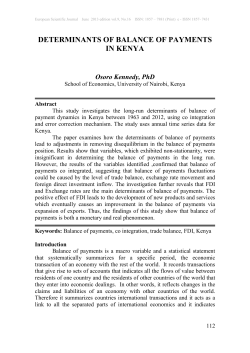 determinants of balance of payments in kenya