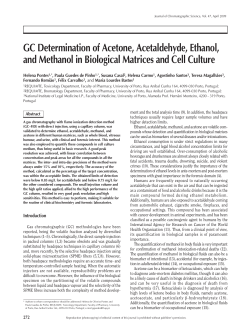 GC Determination of Acetone, Acetaldehyde, Ethanol, and Methanol