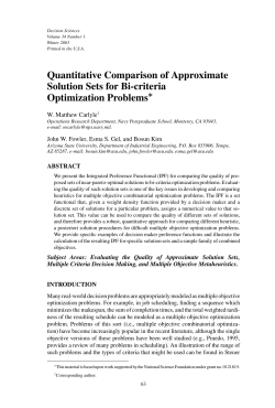 Quantitative Comparison of Approximate Solution Sets for Bi‐criteria