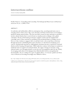 The Underground Music Scene in Urban Iran