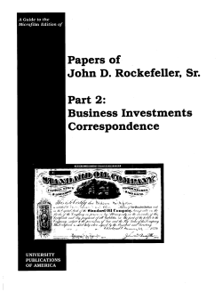 Papers of John D. Rockefeller, Sr. Part 2