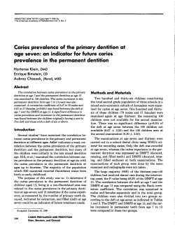 Caries prevalence of the primary dentition at age seven