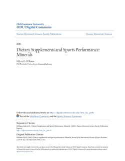 Dietary Supplements and Sports Performance: Minerals