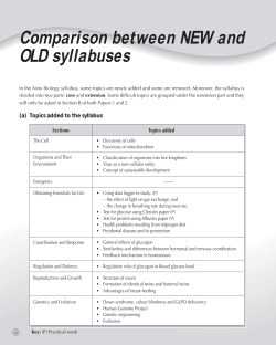 Comparison between NEW and OLD syllabuses