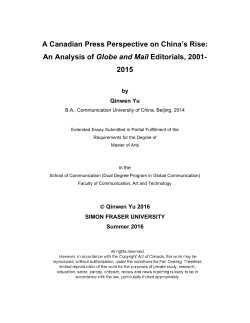 A Canadian Press Perspective on China`s Rise: An Analysis of
