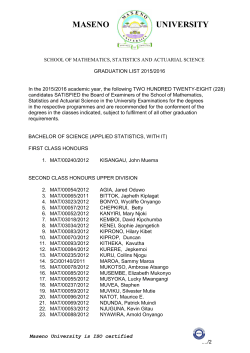 undergraduate - Maseno University