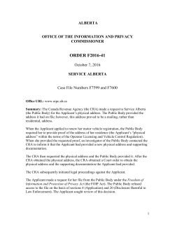 Order F2016-41 - Office of the Information and Privacy