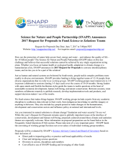Science for Nature and People Partnership (SNAPP) Announces