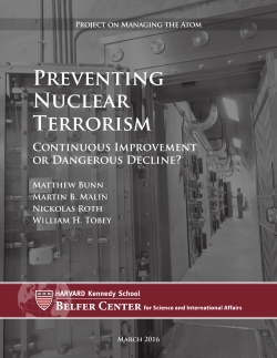 Preventing Nuclear Terrorism: Continuous Improvement