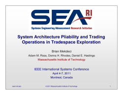 System Architecture Pliability and Trading Operations in Tradespace