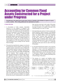 Accounting for Common Fixed Assets Constructed for a