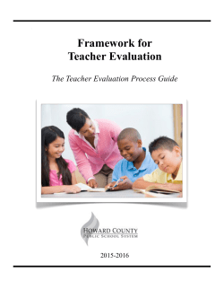 Framework for Teacher Evaluation: The Teacher Evaluation