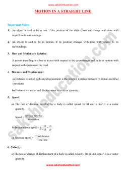 motion in a straight line