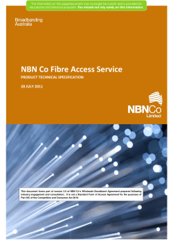 Fibre Access Service Product Technical Specification