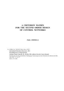 a criterion matrix for the second order design of control networks