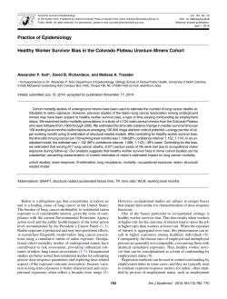 Healthy Worker Survivor Bias in the Colorado Plateau Uranium