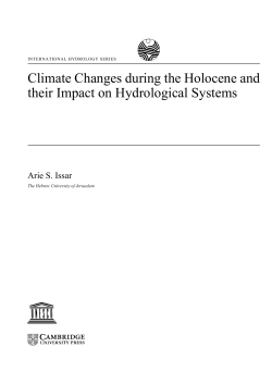 Climate Changes during the Holocene and their