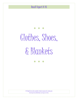 Clothes, Shoes - Your Infant Resource