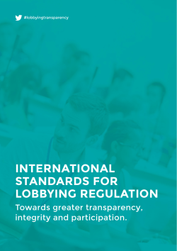 Print Version - International standards for lobbying regulation