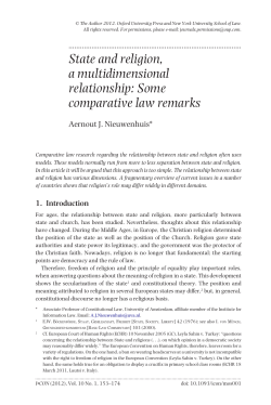 State and religion, a multidimensional relationship: Some