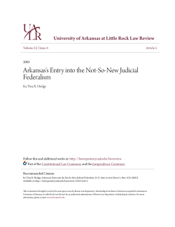 Arkansas`s Entry into the Not-So