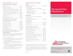 Fees - Reading Cooperative Bank