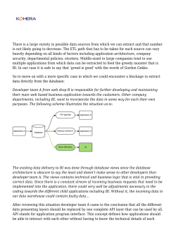 There is a large variety in possible data sources from which we can