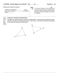 4.3 ASA and SSS Congruence