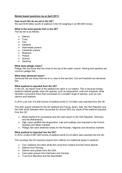 Market based questions (as at April 2011) How much fish do we eat