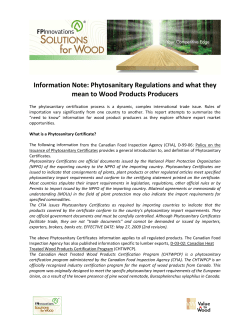 Phytosanitary Regulations