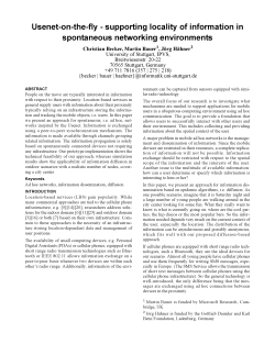 Usenet-on-the-fly - The Distributed Systems Group