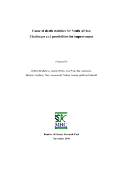 Cause of death statistics for South Africa: Challenges and
