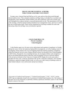 FRAUD AND THE INTERNAL AUDITOR
