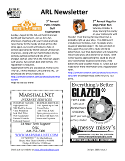 ARL Newsletter - Animal Rescue League of Marshalltown