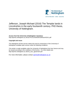 Jefferson, Joseph Michael (2016) The Templar lands in Lincolnshire