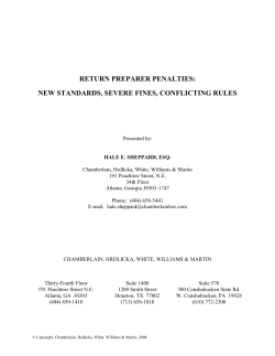 return preparer penalties: new standards, severe fines, conflicting