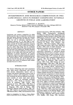 other papers interference and resource competition in two land snails