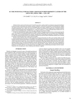 45. The Potential for Bacteria Growth in Deep Sediment Layers of