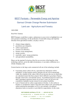 BEST Pyrolysis - Garnaut Climate Change Review