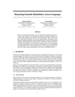 Measuring Semantic Relatedness Across Languages