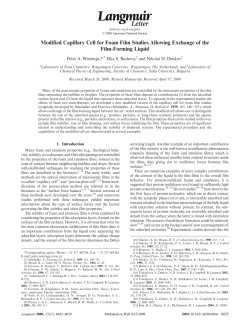 Modified Capillary Cell for Foam Film Studies Allowing Exchange of
