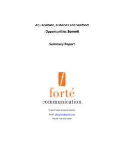 Aquaculture, Fisheries and Seafood Opportunities Summit Summary