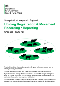 a copy of the Defra summary of CPH and movement