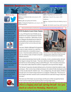 March 21 - Kings Local School District