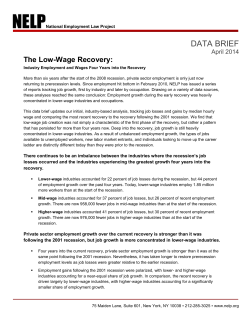 The low wage recovery: Industry employment and wages four years