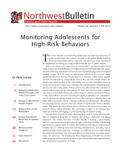 Monitoring Adolescents for High-Risk Behaviors