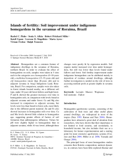 Islands of fertility: Soil improvement under