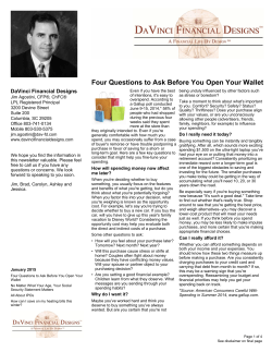 January 2015: DaVinci Financial Newsletter