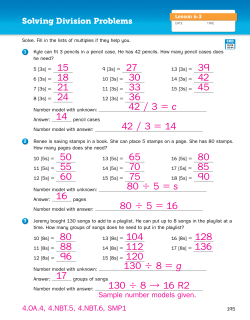 42 / 3 = c 42 / 3 = 14 80 &divide; 5 = s 80 &divide; 5 = 16 130 &divide; 8 = g 130 &divide; 8 &rarr; 16