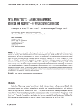 TOTAL ENERGY COSTS &ndash; AEROBIC AND ANAEROBIC